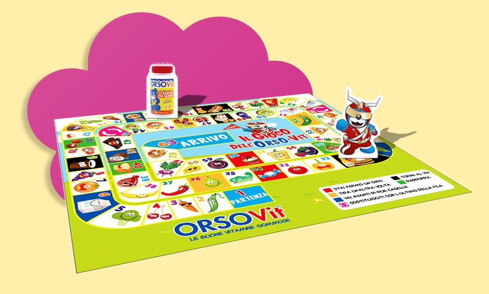 Gioco pedine vitamine educazione alimentare bambini