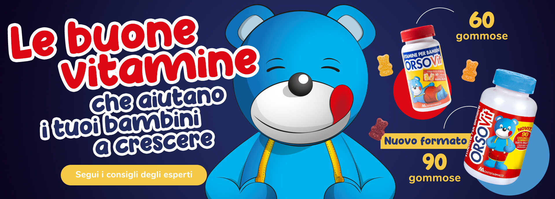 Vitamine gommose aiutano crescere salute bambini Orsovit